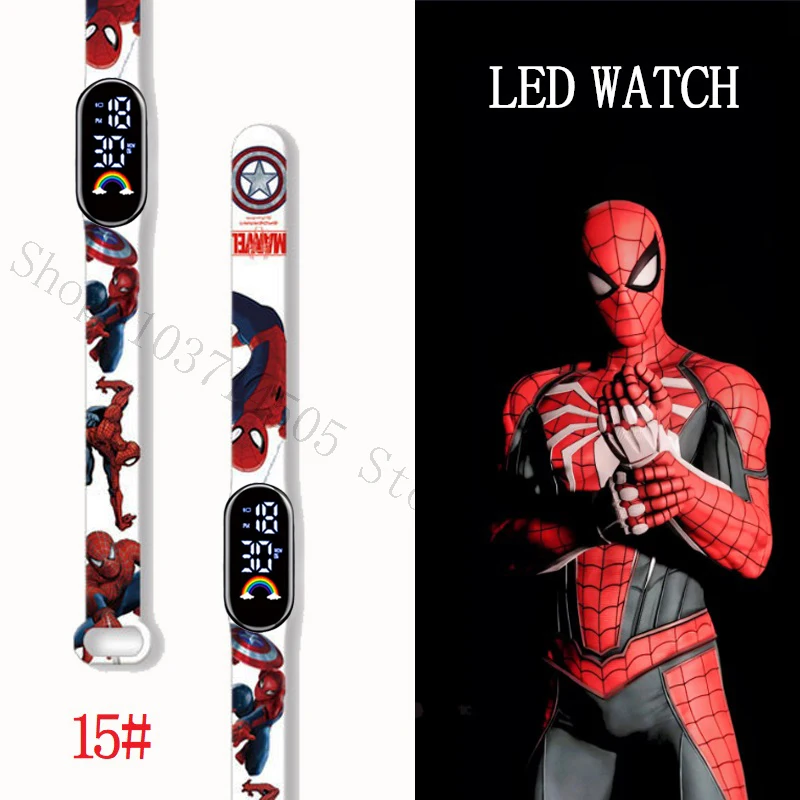 MINISO Spiderman Kid\'s Watches Men Sport Wristband Bracelet Waterproof Children Digital Watch Boys LED Clock Gift