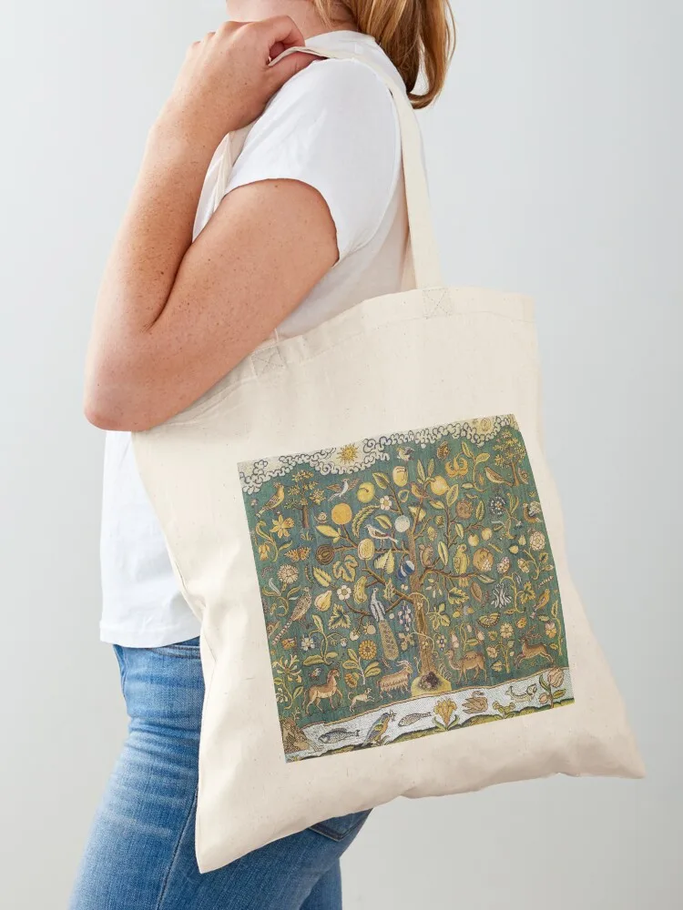 Ancient Animals & Tree Medieval Unicorn Floral Tapestry Tote Bag hand bags Large bags for women Canvas Tote Bag