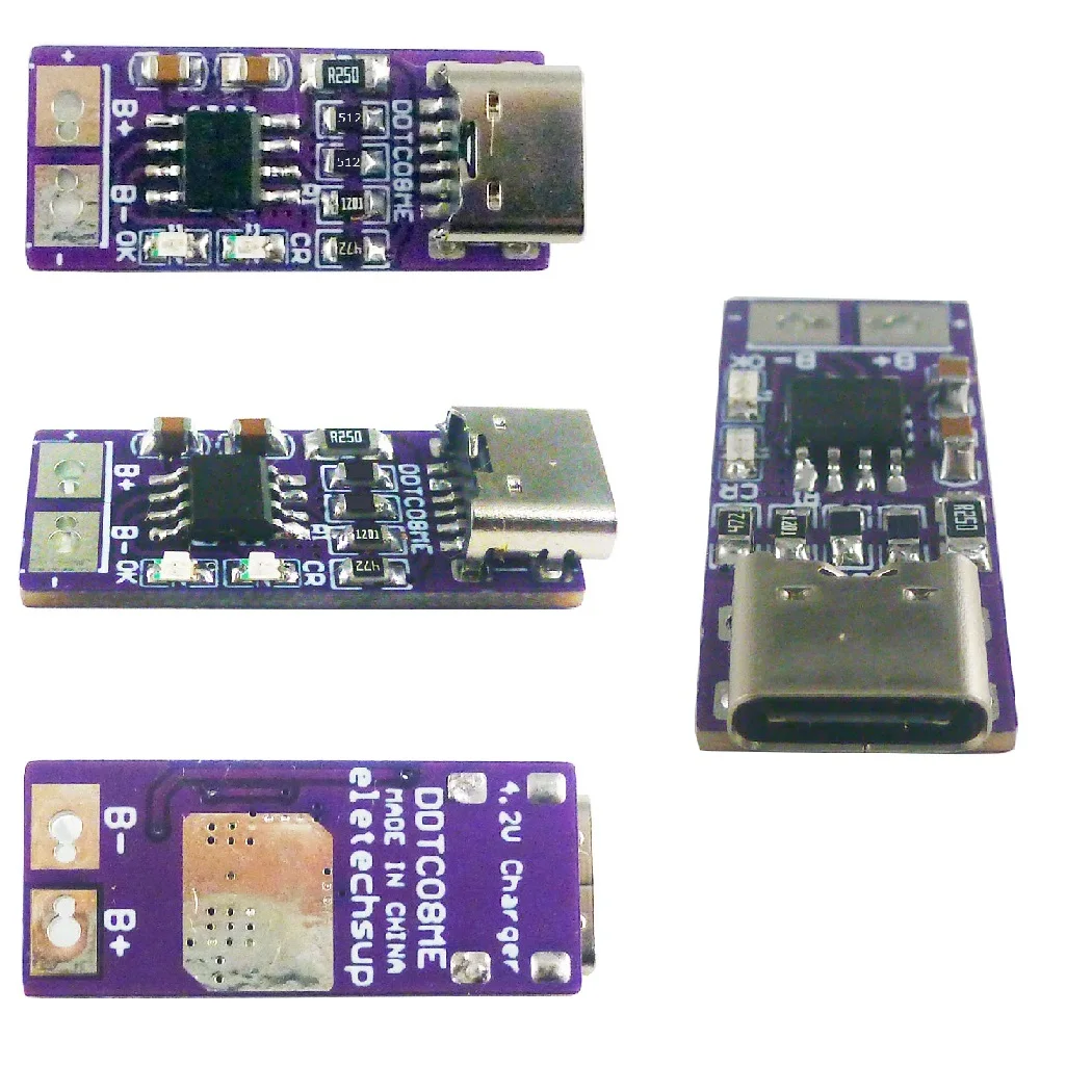 Type-C PD QC FCP USB 5V To 4.2V Li-ion Li-Po Lithium Battery 1A Charger Board For 3.7V 18650 Cell Phone Battery