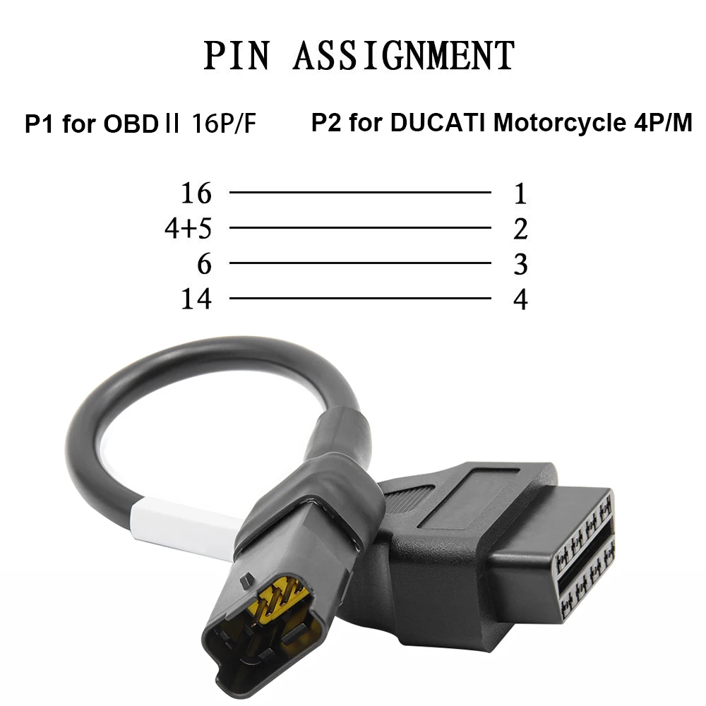 OBD Motorcycle Cable For Ducati 4 Pin Plug Cable Diagnostic Cable 4Pin to OBD2 16pin Adapter Motorcycle Accessories