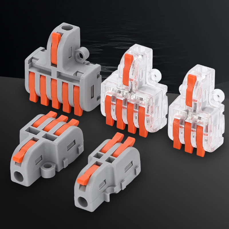 10Pcs Wire Connector Quick Splitter Mini Splicing Conductor Wiring Cable LED Terminal Block Push-in Home Electrical Connectors