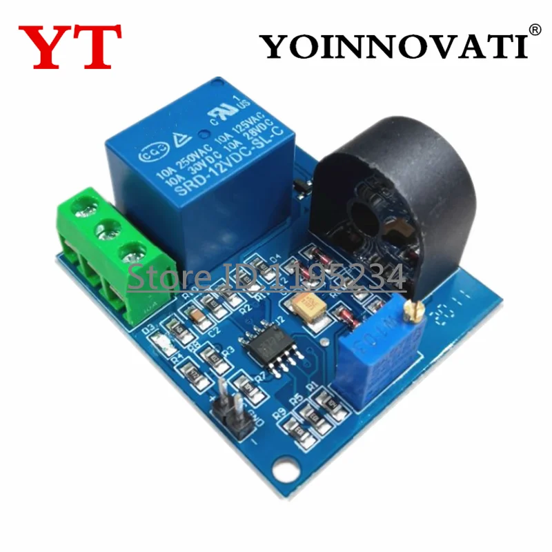 1pcs 5A Overcurrent Protection Relay Module AC Current Detection Board 5V/12V/24V Relay ZMCT103C Current Transformer