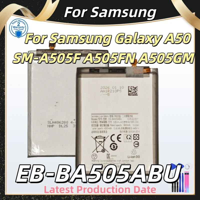 EB-BA505ABU 4000mAh Lithium Replacement Battery For Samsung Galaxy A50 SM-A505F A505FN A505GM Repair Parts+Free tools