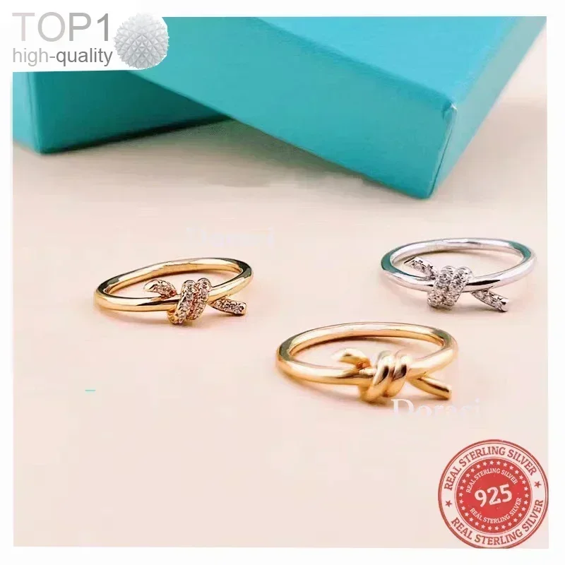 

S925 Silver European-Style Knot Ring - Elegant & Luxurious, Essential for Women
