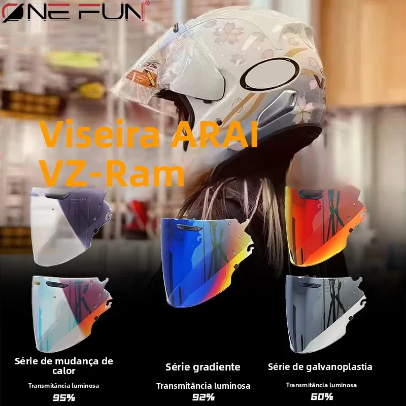 Viseira Fotocromática para Capacete de Moto Arai VZ-RAM, RAM-X, SZ-RAM, VAS-Z, VAS SZ-R - Antiembaçante, Proteção Solar, Liberação Rápida, Lente Dia/Noite