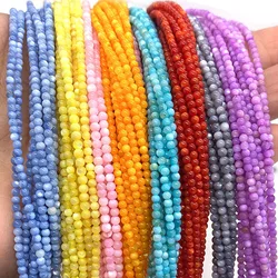 2mm 3mm natural concha grânulos multi cor rondelle grânulo tingido mãe de pérola concha solta espaçador grânulos para fazer jóias pulseiras