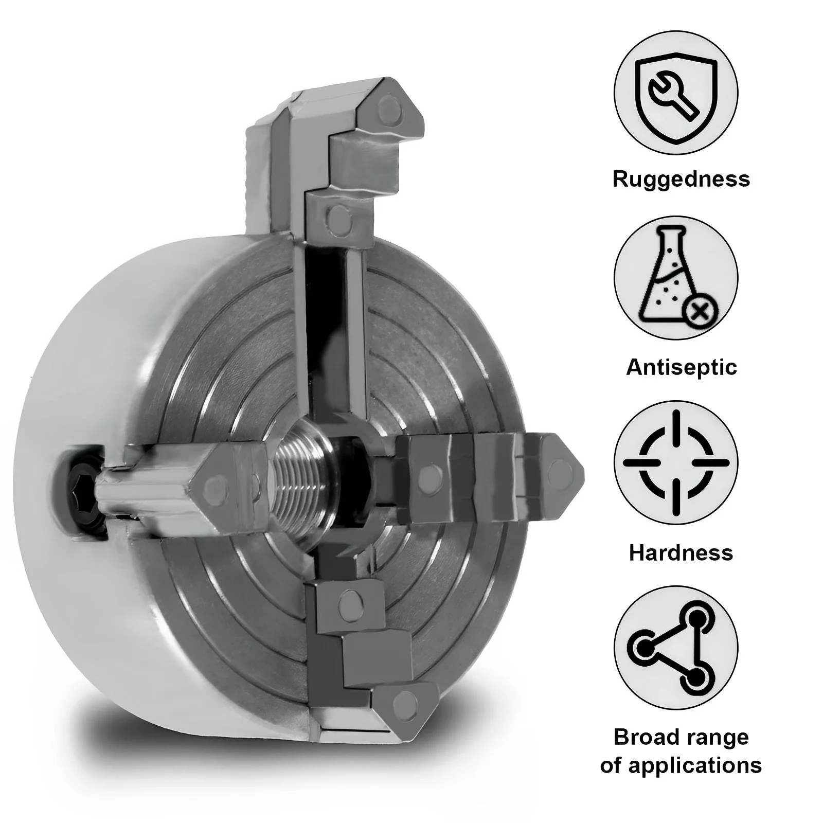 Mini Lathe Chuck Set Jaw Self Centering Zinc Alloy Extension Three Four Jaw Chuck and Connecting Rod Set Electric Drill Chuck