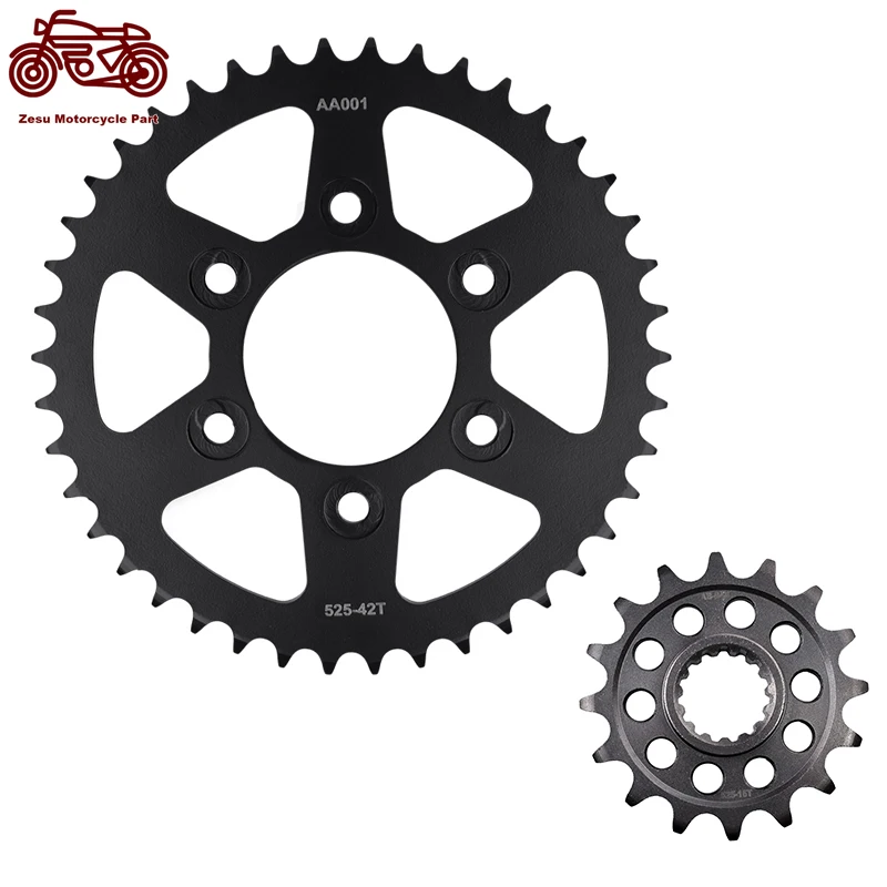 

Motorcycle Front and Rear Sprockets 20CrMnTi For Ducati 1158 Multistrada V4 V4RS V4S 2021-2024 2022 2023 42T/16T Tooth 525 Chain