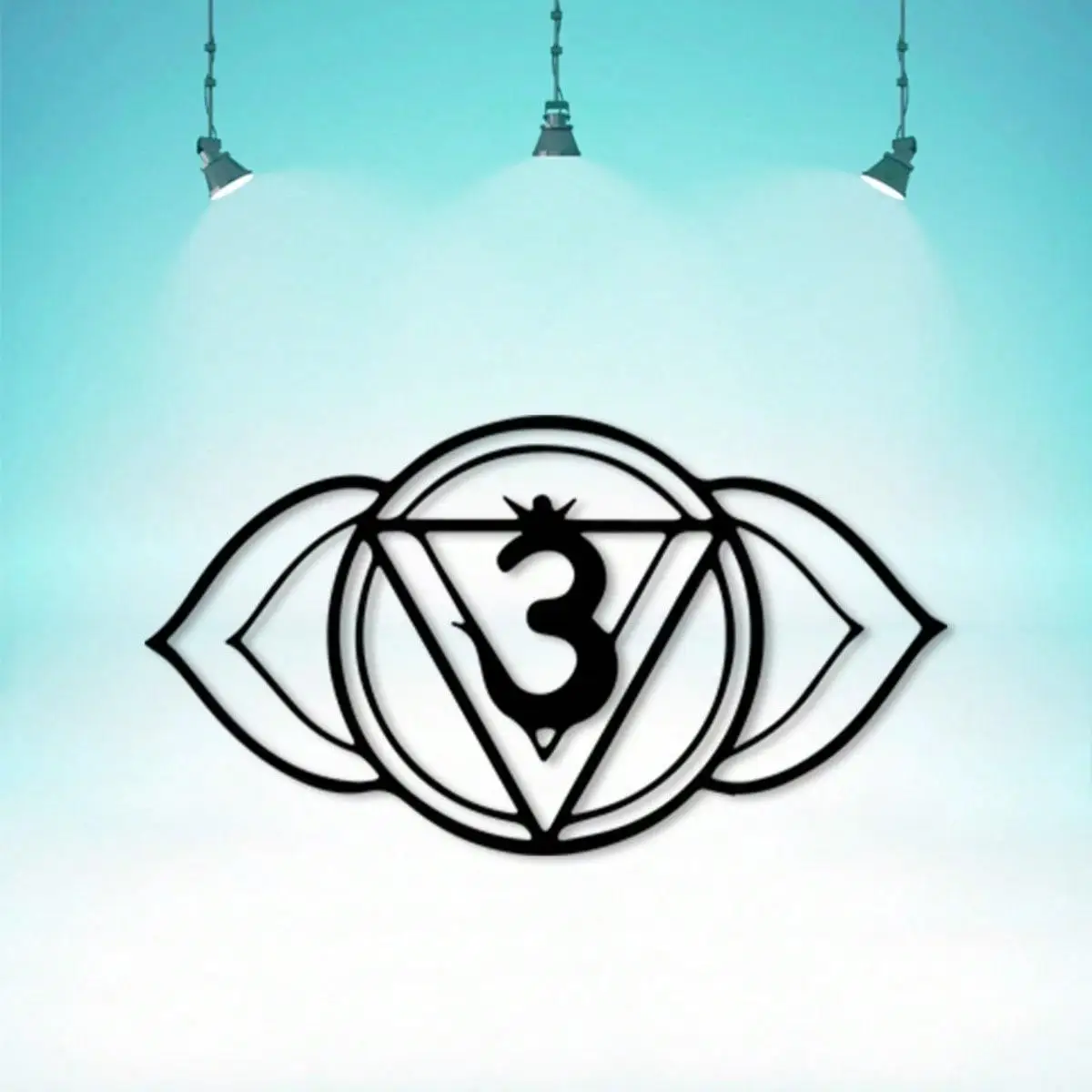 CIFBUY Iron Wall Art Ajna Chakra Third Eye Metal Sculpture Hanging Plaque Spiritual Home Decor Ornament