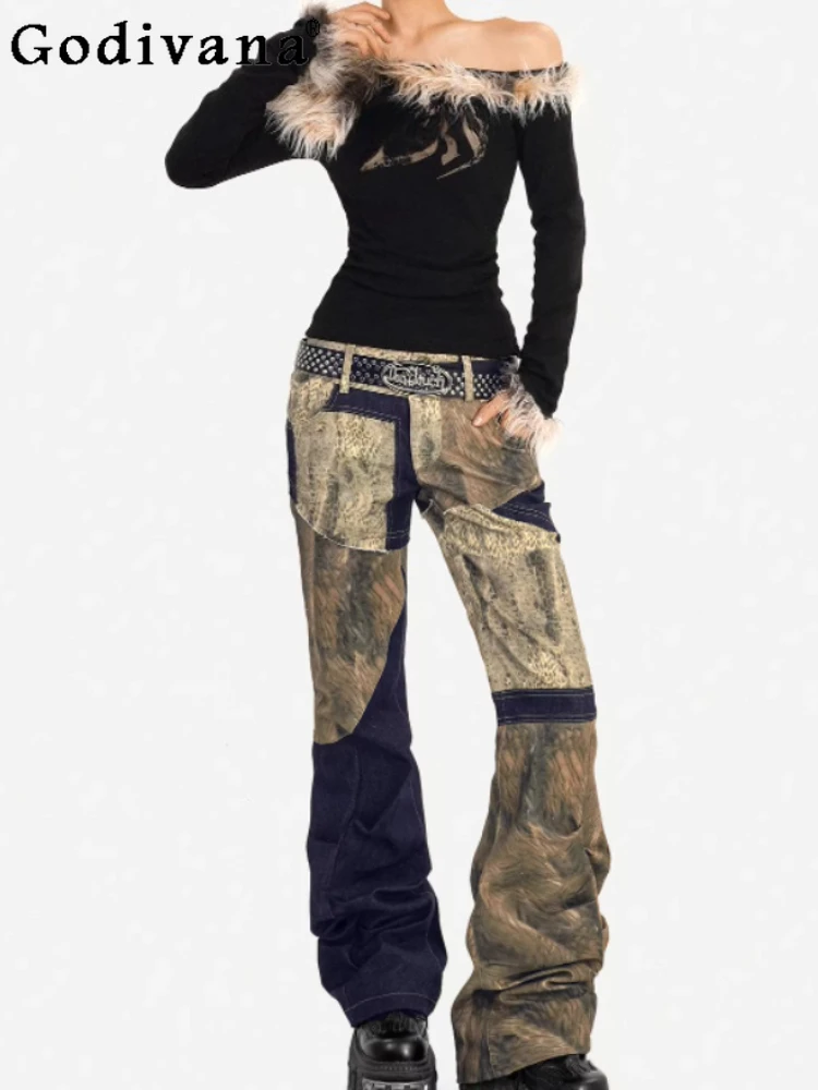 

Новые женские джинсы-клеш 2026 года: ретро-стиль, персонализированный дизайн, элегантные, универсальные, облегающие, в европейско-американском уличном стиле