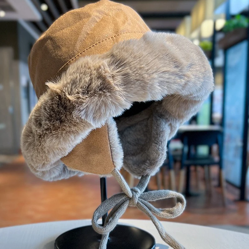 

New Fashion Men's Women's Autumn Winter Big Face Ear Protection Fisherman Hats Thick Basin Hats Windproof Warm Comfortable Caps