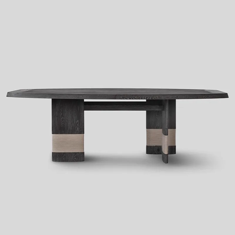 

Medieval Style Solid Wood Oak Eco-friendly Durable Dining Table French Vintage Simple Dining Table Set Family Dining