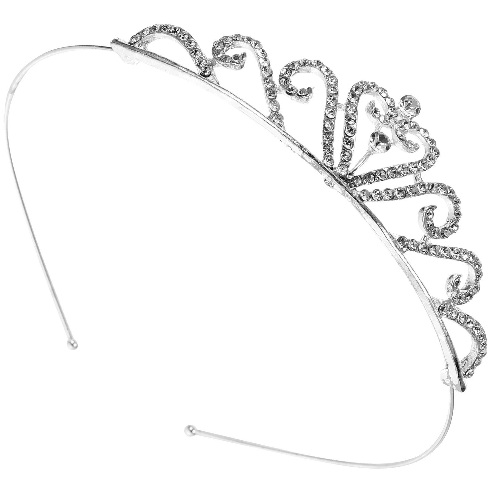 

Rhinestone Crown Hair Barrettes 38cm Silver Kids Princess Tiara Wedding Party Accessories Hairband Styling Tools