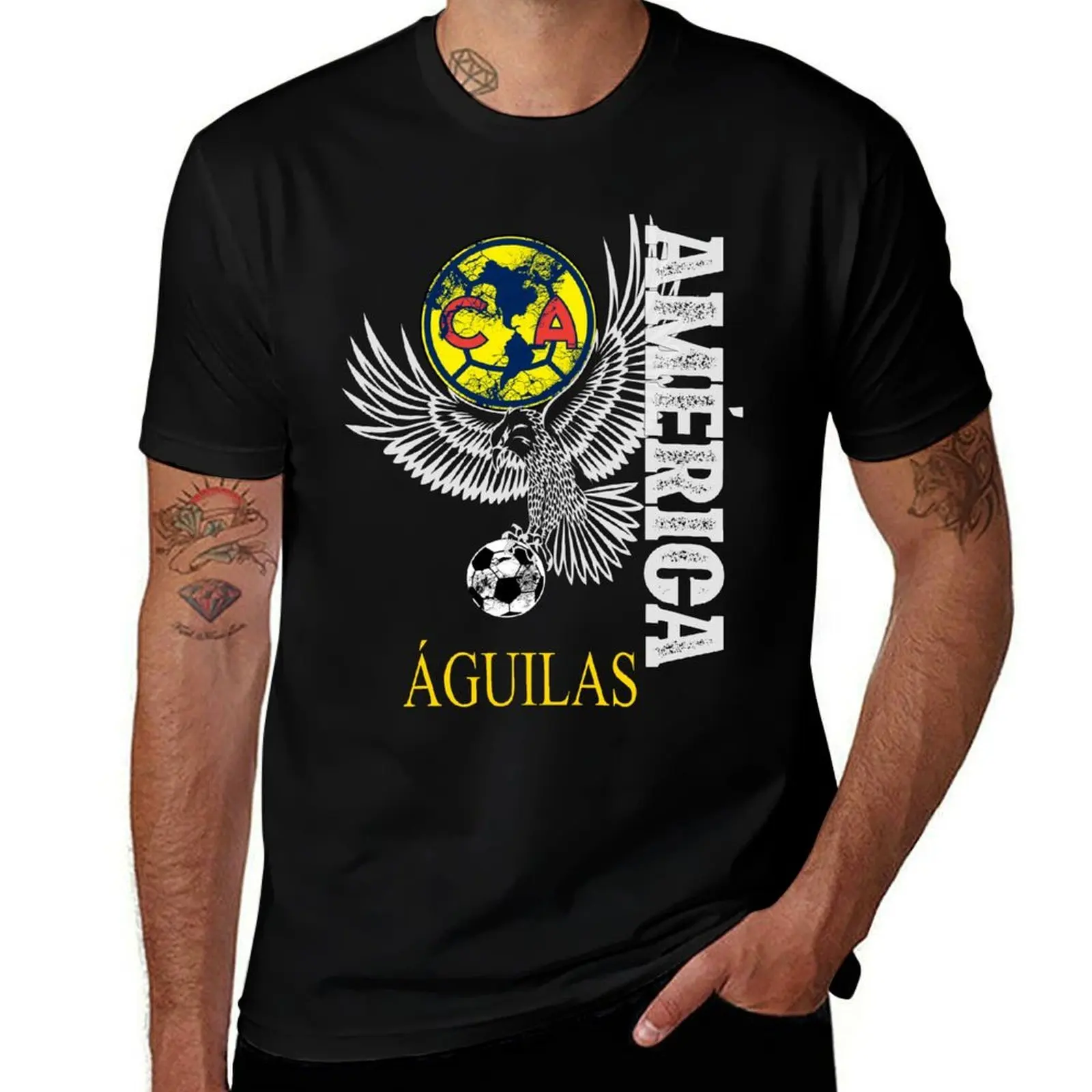 

Aguilas del America Playera Futbol Mexicano Liga Mx T-Shirt Work Outdoor T-Shirt for Men