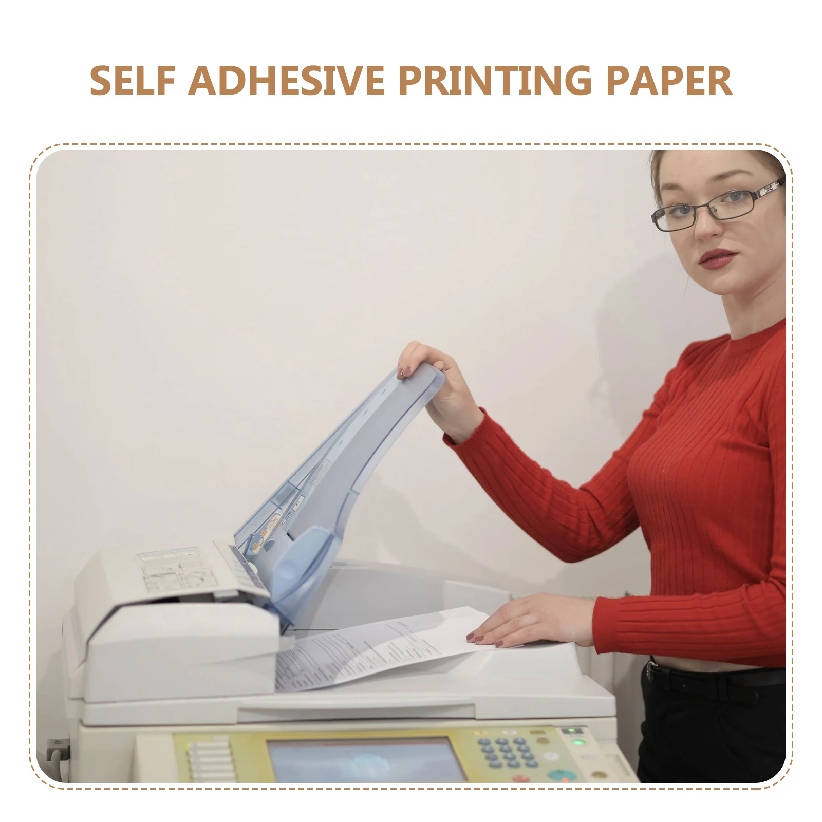 

Copper Plate Adhesive Stickers Continuous Roll Simple Price Labels Waterproof Easy Typewriter Printer Compatible