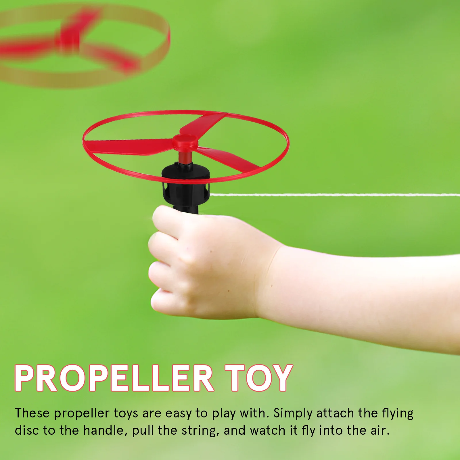 Vliegende Schijf Propeller Helikopter Vliegende Schijf Lancering Playset Trekken Touw Vliegende Schotels Ufo Buitensporten