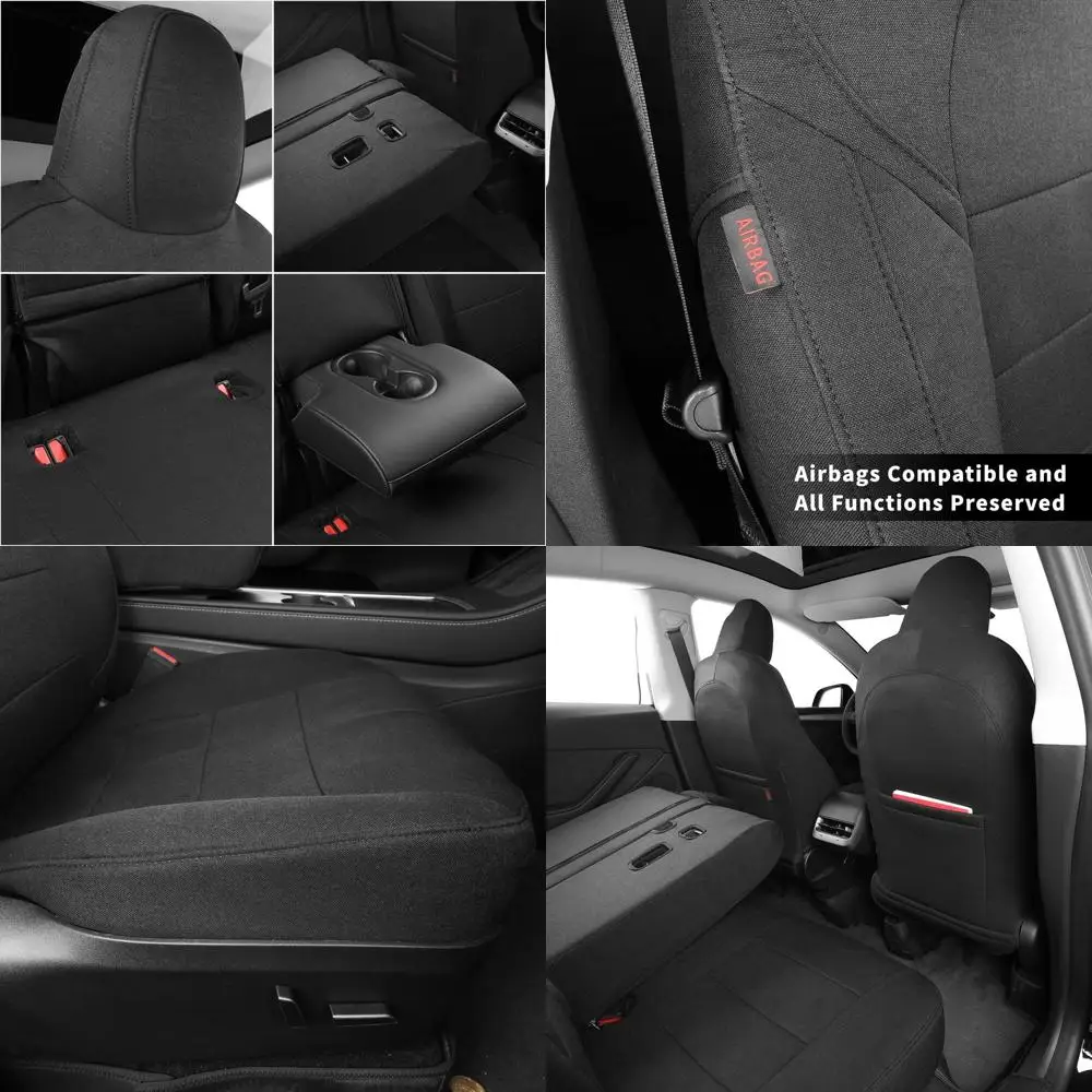 

Model Y Seat Covers Fit for 2019-2024 2025 Tesla Model Y (5-Seater Only) Interior Protectors,Fully Covered,UV Resistant Polyeste