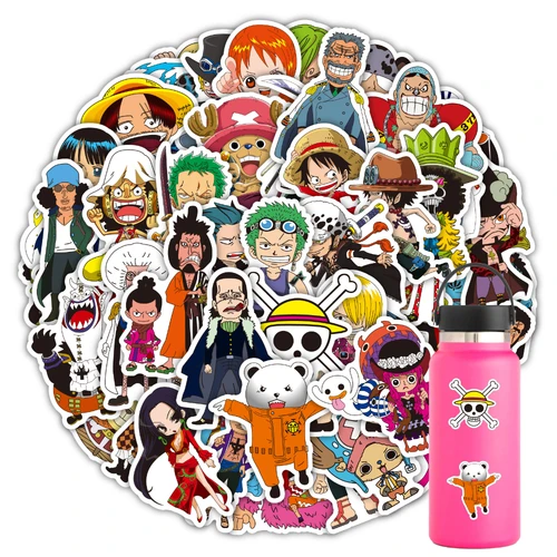 48-102 unids/bolsa pegatinas de una pieza Luffy Anime decoración cuaderno monopatín taza escritorio pegatinas de grafiti impermeables