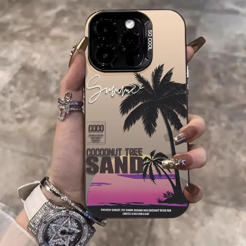 Island Coconut Sunset Phone Cases For iPhone 14 15 Cases iPhone 12 13 14 Pro Max XS X XR 7/8 Plus SE 2020 2022 Shockproof Cover