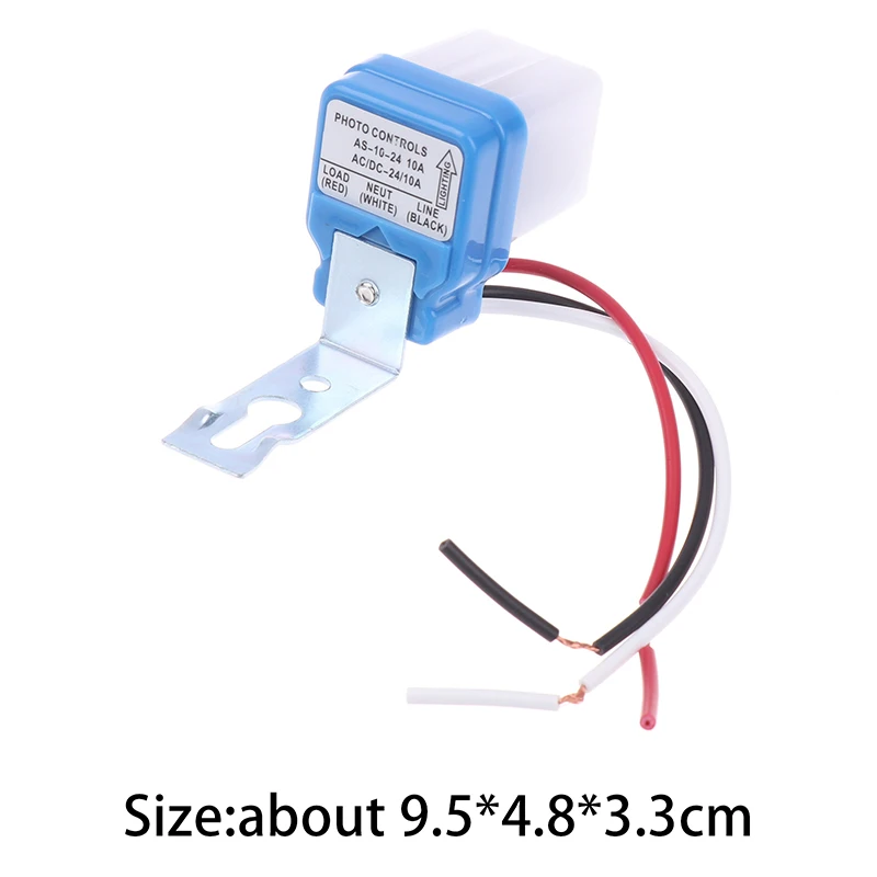 Automatic On Off Photocell Street Lamp Light Switch Controller DC AC 24V 50-60Hz 10A Photo Control Photoswitch Sensor Switch