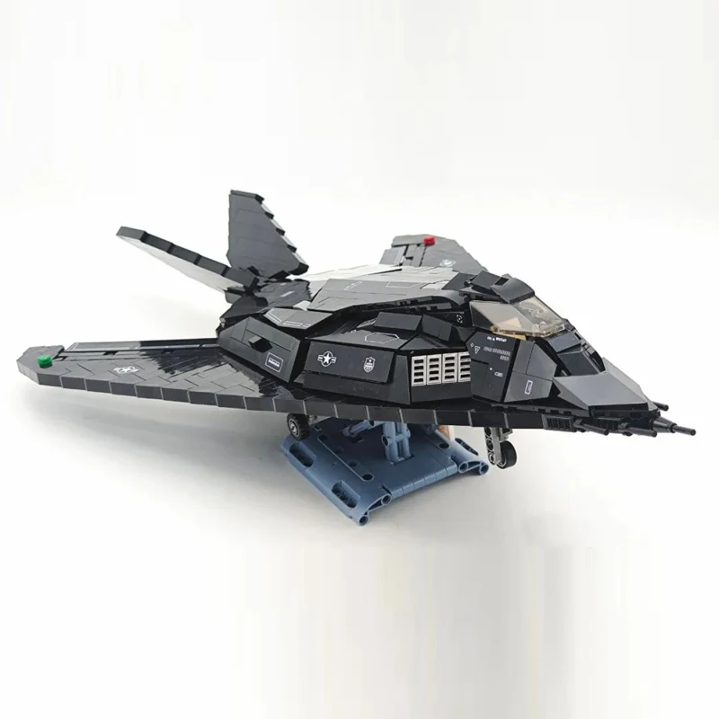 2023 Nieuwe Militaire F-117A Gevechtsvliegtuig Bouwstenen Model Moc Creativiteit Vliegtuig Bakstenen Speelgoed Voor Kinderen Kerstcadeau Set