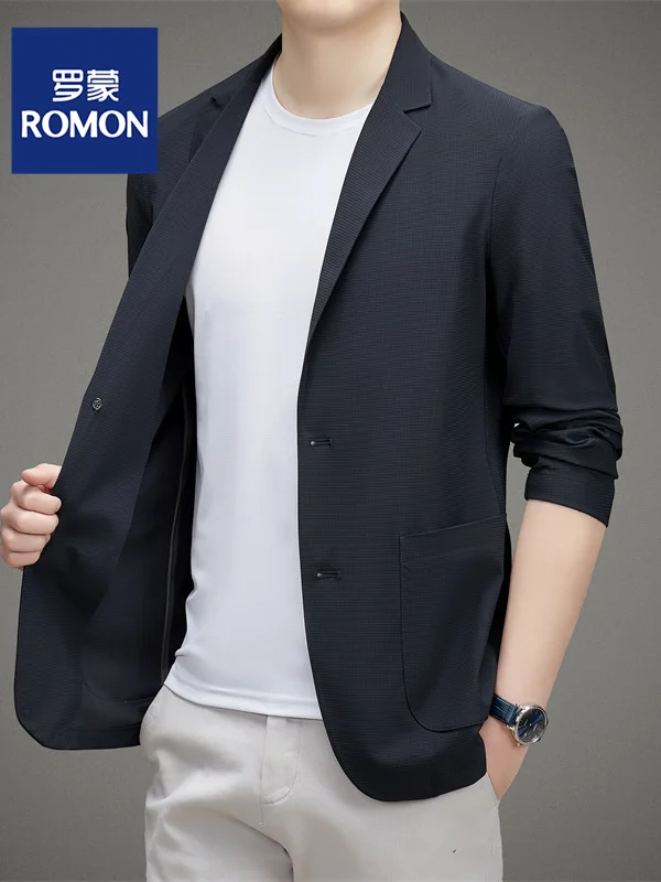 

Летний мужской костюм Lormen из высокоэластичного ледяного шелка: легкий повседневный пиджак и брюки для бизнеса и отдыха, однобортный пиджак с длинными рукавами