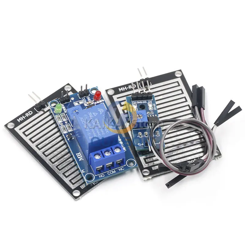 Rain water sensor module + DC 5V 12 Relay Control Module Rain Sensor Water Raindrops Detection Module for Arduino robot kit