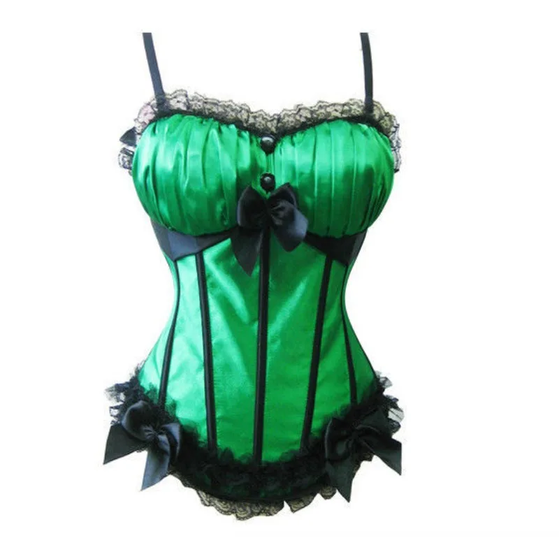 

Corset Off Shoulder Top Bustier Straps Sexy Women Exotic Zipper Vintage Style Corpetes Corselet Halloween Costume