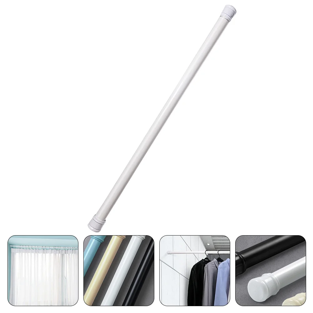 

Shower Curtain Hooks Hanging Rod Pole Multipurpose Retractable Clothes Rail White Plastic Adjustable