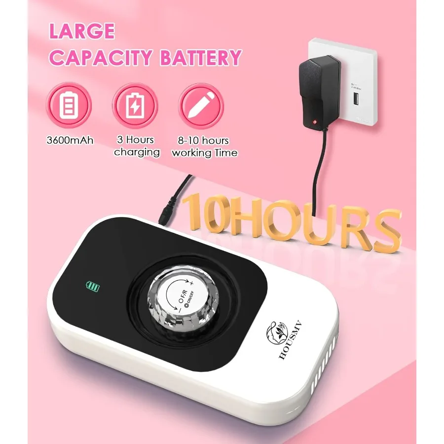 휴대용 전동 네일 드릴, 40000RPM 고속 모터 탑재, 전문가용 아크릴 네일 제거, 젤 폴리쉬 스트리핑 및 매니큐어용