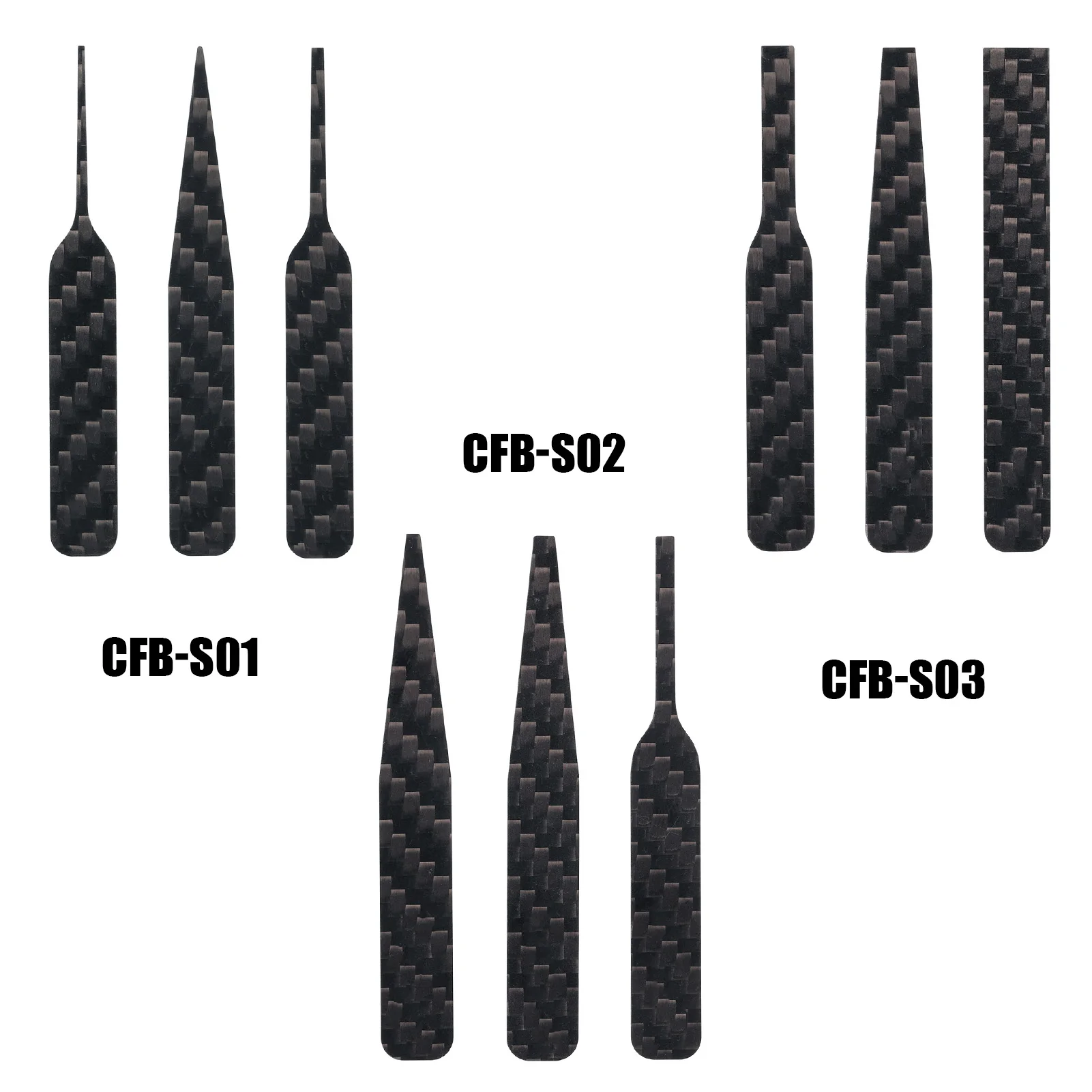 DSPIAE CFB-S01 CFB-S02 CFB-S03 Lrregular Carbon Fiber Sanding Stick Black 3Pcs/set Abrasive Tools