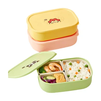 WORTHBUY Outdoor Portable Sealed Divided Food Container Detachable 3 Grids Plastic Lunch…