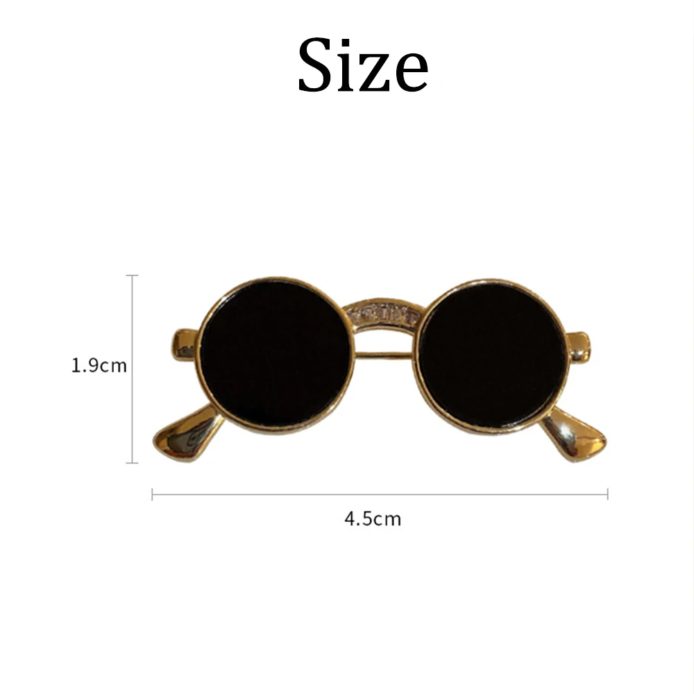 Punk Style Mini Sunglasses Brooches Vintage Metal Glasses Shaped Pins Women Men Party Clothing Accessories