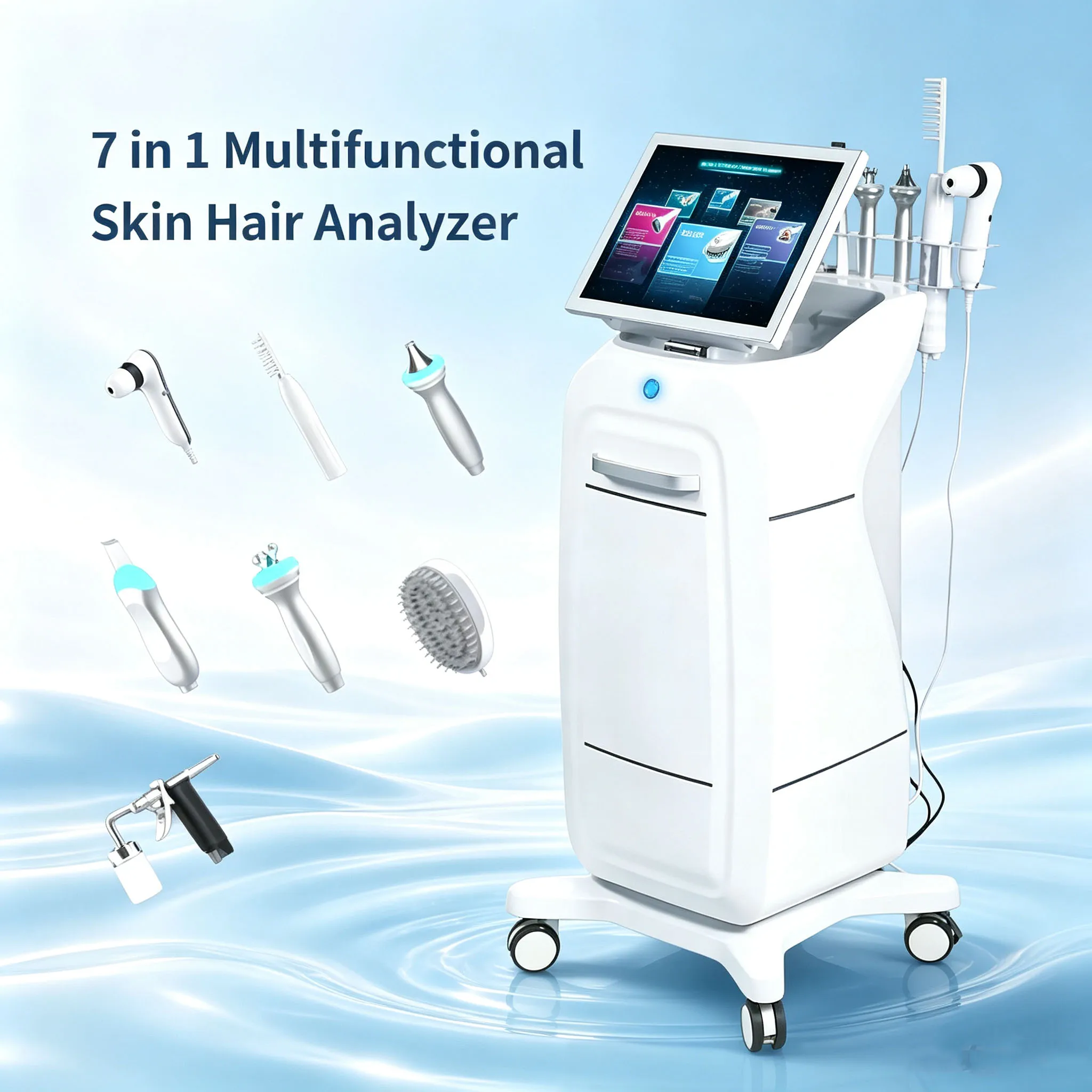 High nd Vertical Intelligent Scalp Care Device With Multifunctional All-in-one Touch Scalp Care Detector