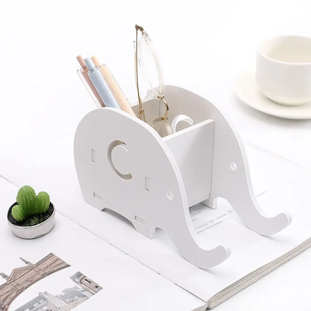 3Pcs Generous Elephant Style Pen Holder Desktop Organizer with Phone Mounting Function Large Capacity Stationery Container Desk