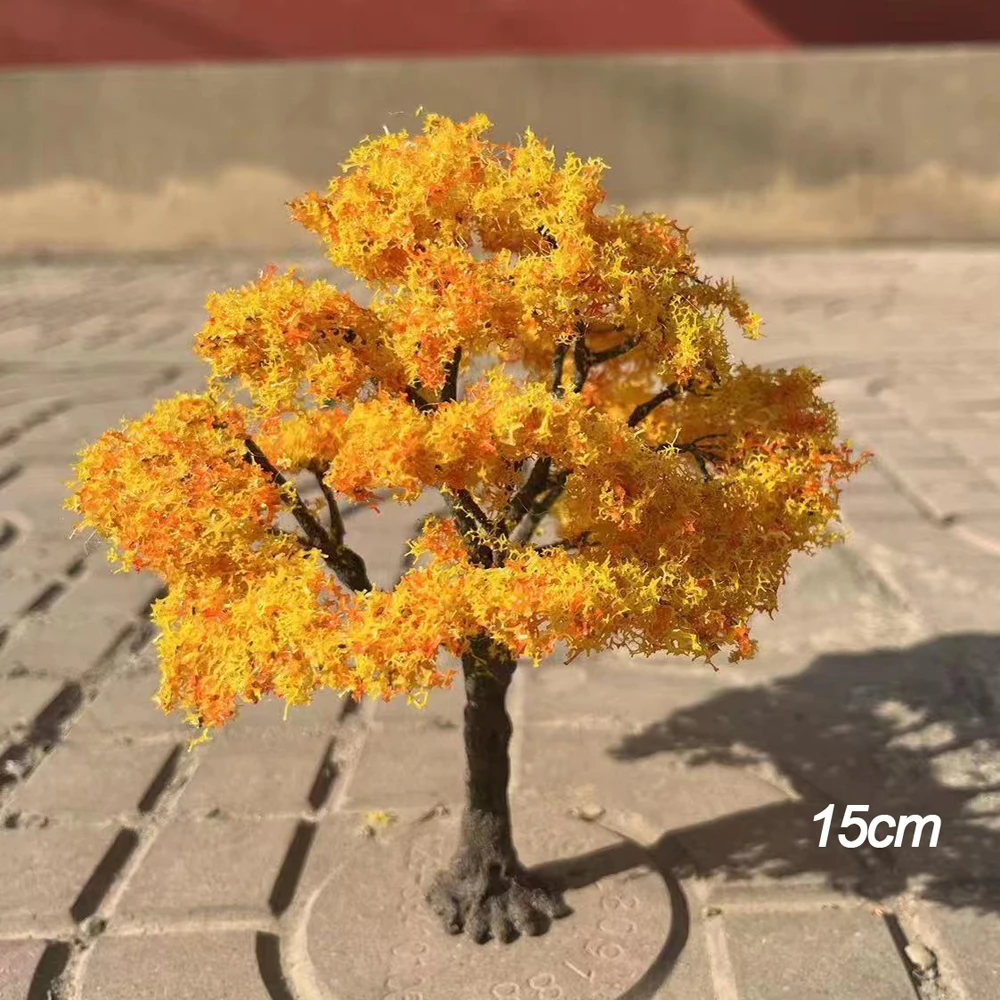 New Wire Flower Tree Fire Tree Silver Flower Model Yellow Orange Maple Tree Model Scale Train Layout Doll House Decoration