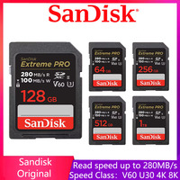 SanDisk Extreme PRO SD Card 512GB 256GB 128GB 64GB SD Card 280MB/s U3 C10 V60 Memory Card UHS-II Flash Card For 4K 6K Slr Camera