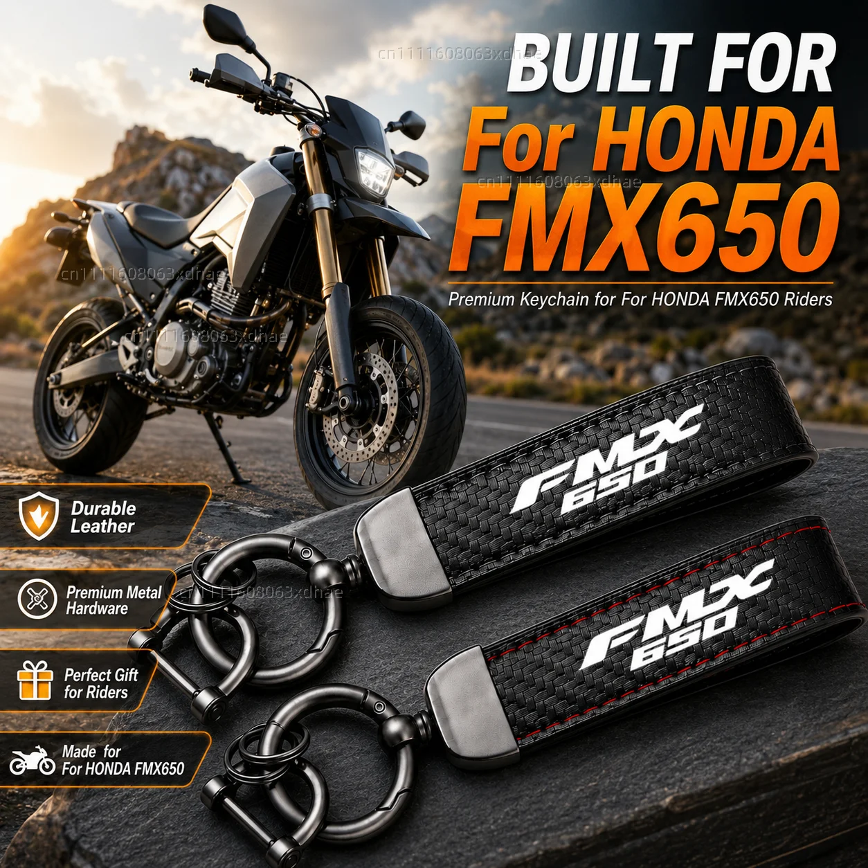 

High-Grade Leather Motorcycle Keychain Holder Keyring Accessories For HONDA FMX650 FMX 650 Fmx650 Fmx 650