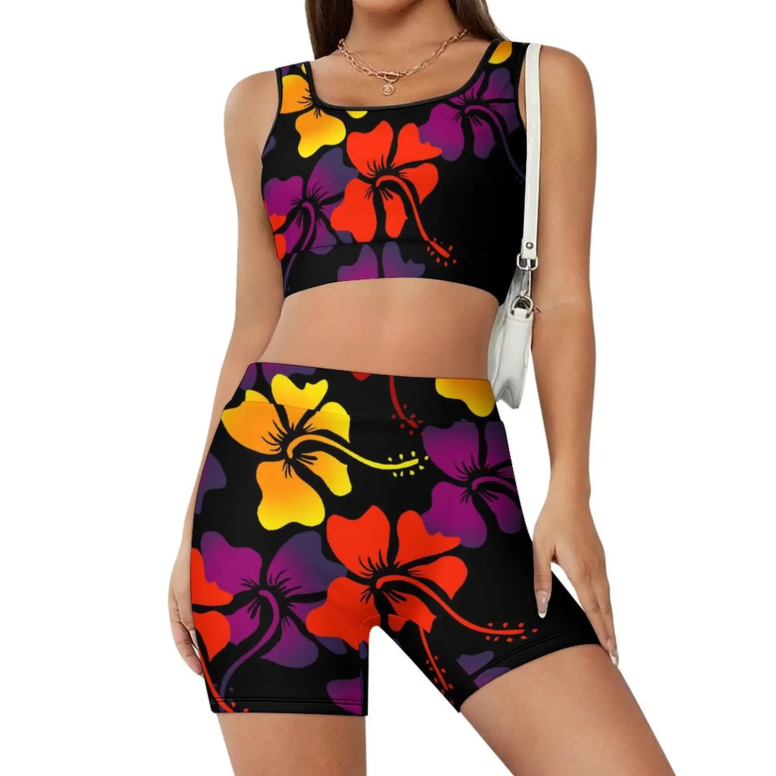 Retro Ethnic Tribe Design Yoga Two-Piece Set Polynesian Yoga Set Summer Women's Yoga Set Custom Cycling Bodysuit Custom