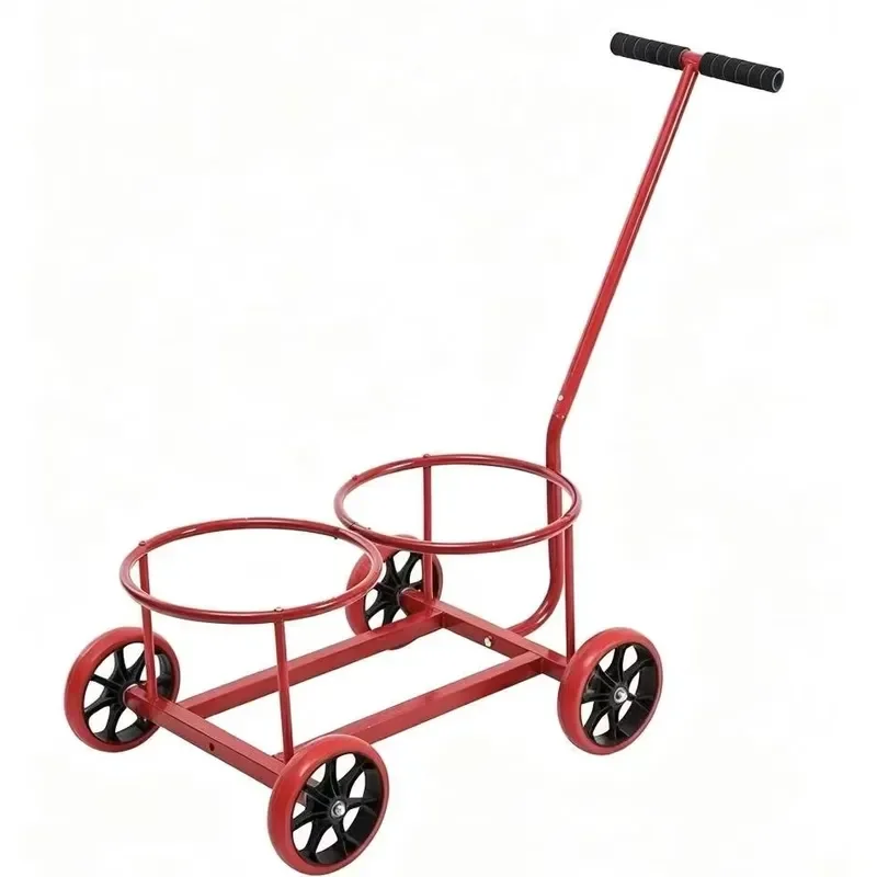 Portable Metal Bucket Trolley Wheeled Holder for Cleaning Transport Heavy Duty Rolling Cart with Wheels for Mop Pail Storage
