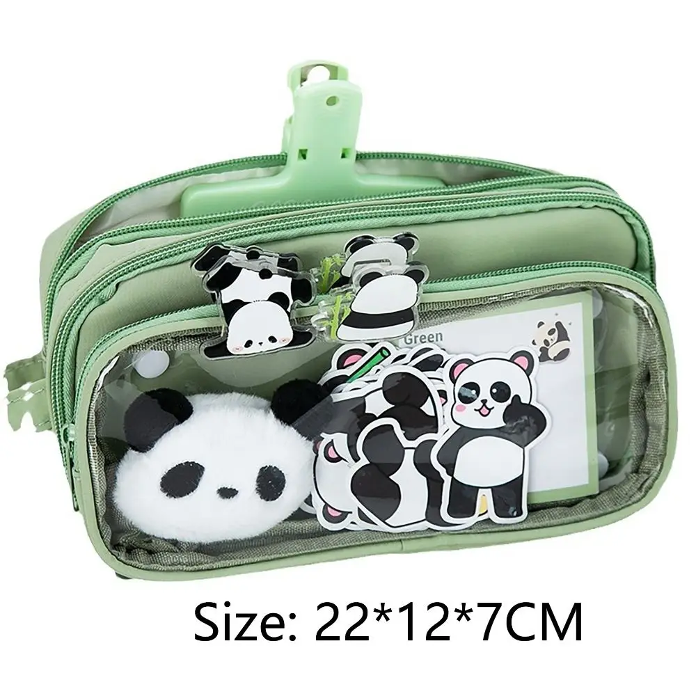Panda Pencil Case Large Capacity Multi-functional Stationery Storage Pouch Detachable Stationery Organizer