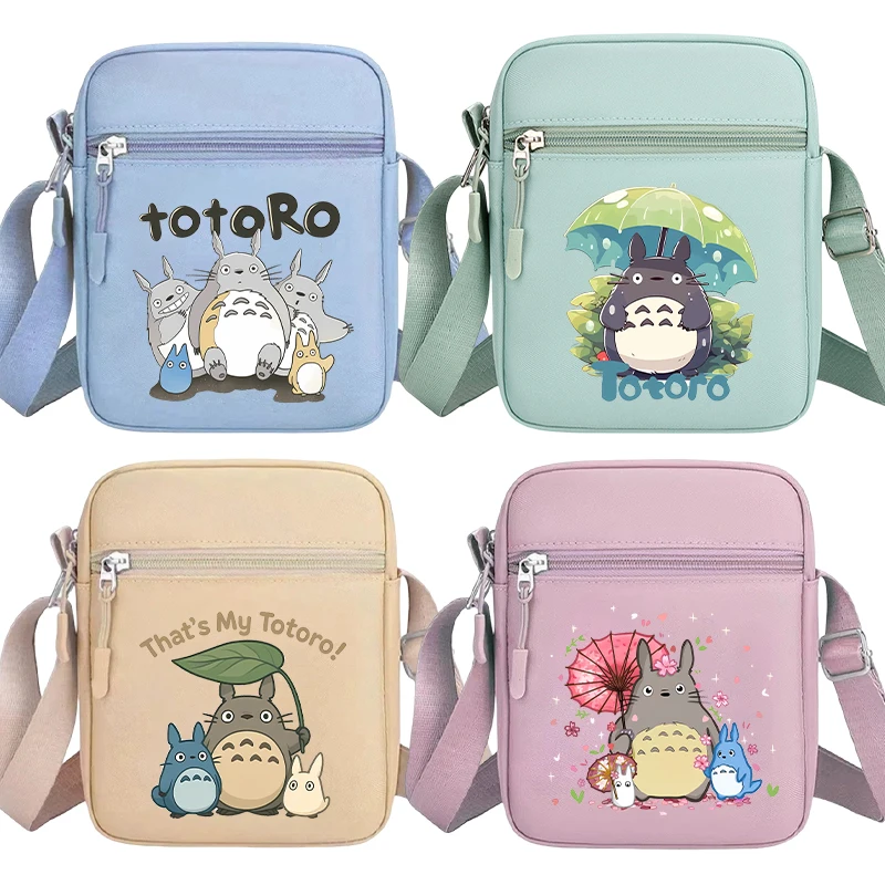 

My Neighbor Totoro Nylon Shoulder Bag for Men Women Anime Cartoon Printed Crossbody Bags Fashion Portable Phone Storage Pouch