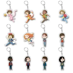 TV Stranger Eleven Joyce Byers Jim Hopper Mike Wheeler Cosplay Costume Acrylic Keychain Keyring Key Xmas Gift Prop