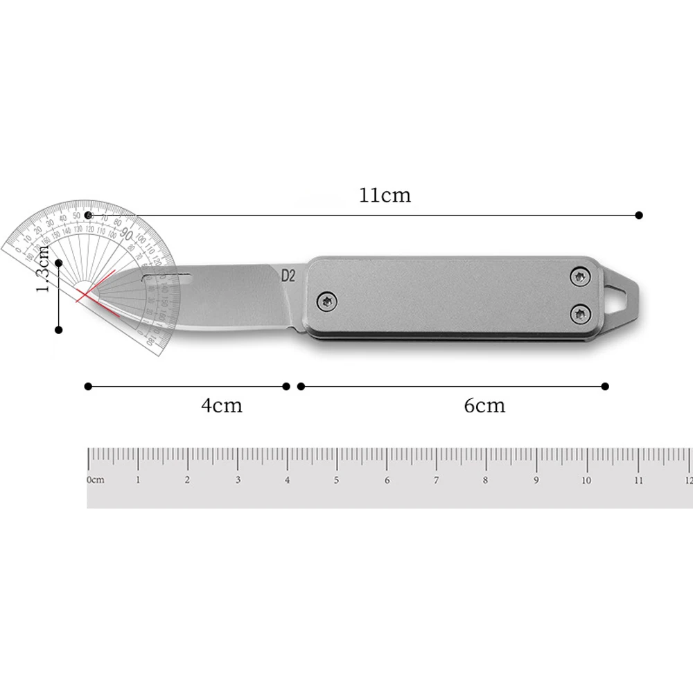 Caressolove D2 Mini Folding Keychain Knife EDC Survival Gadgets Self-defense Stainless Steel Pocket Utility Knife Box Cuter