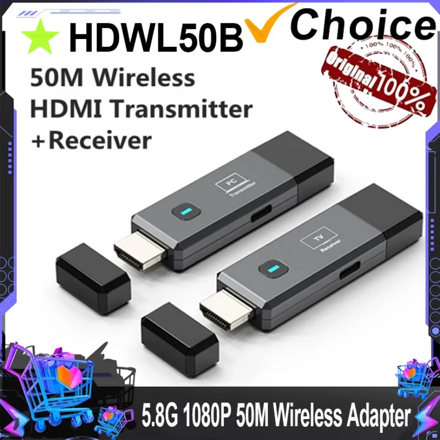 

50M 1080P 60Hz HDMI-Compatible Wireless Video Audio Transmitter Receiver Adapter Display Screen From PC to Projector Monitor