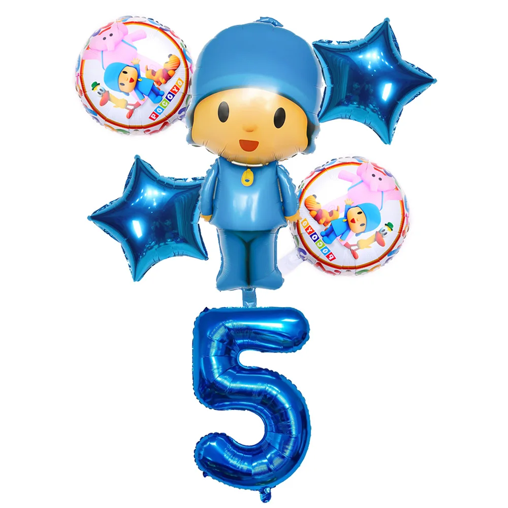 6 قطعة/1 مجموعة الكرتون POCOYO حفلة عيد ميلاد احباط بالونات الاطفال حفلة عيد ميلاد ديكور بالون الصبي الأطفال استحمام الطفل لعبة قابلة للنفخ