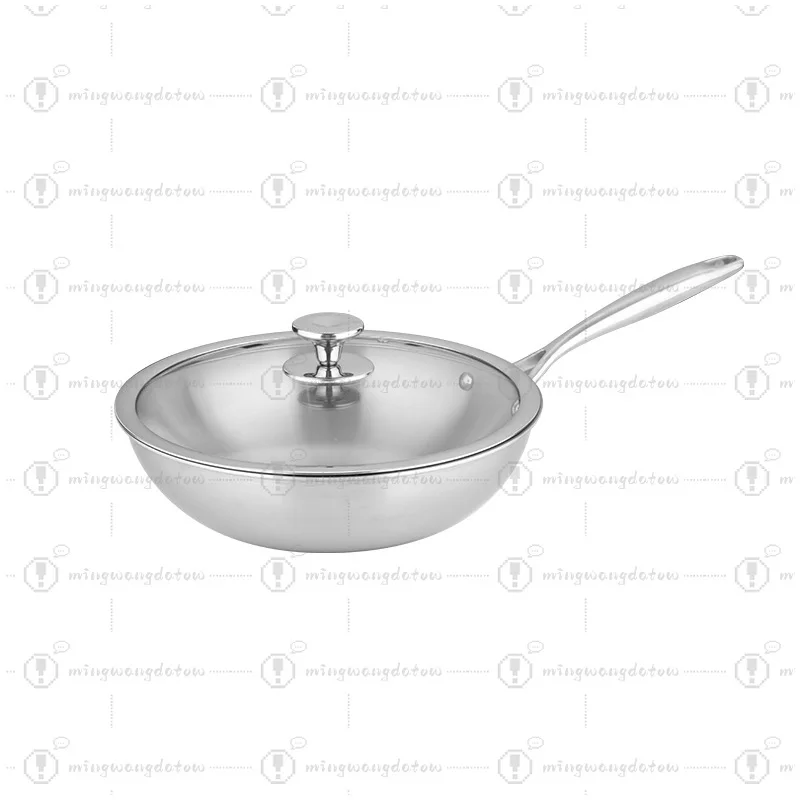 Household Titanium Cookware Set, Uncoated Wok Skillet Milk Soup Pot Compatible with Induction Cooker Gas Stove