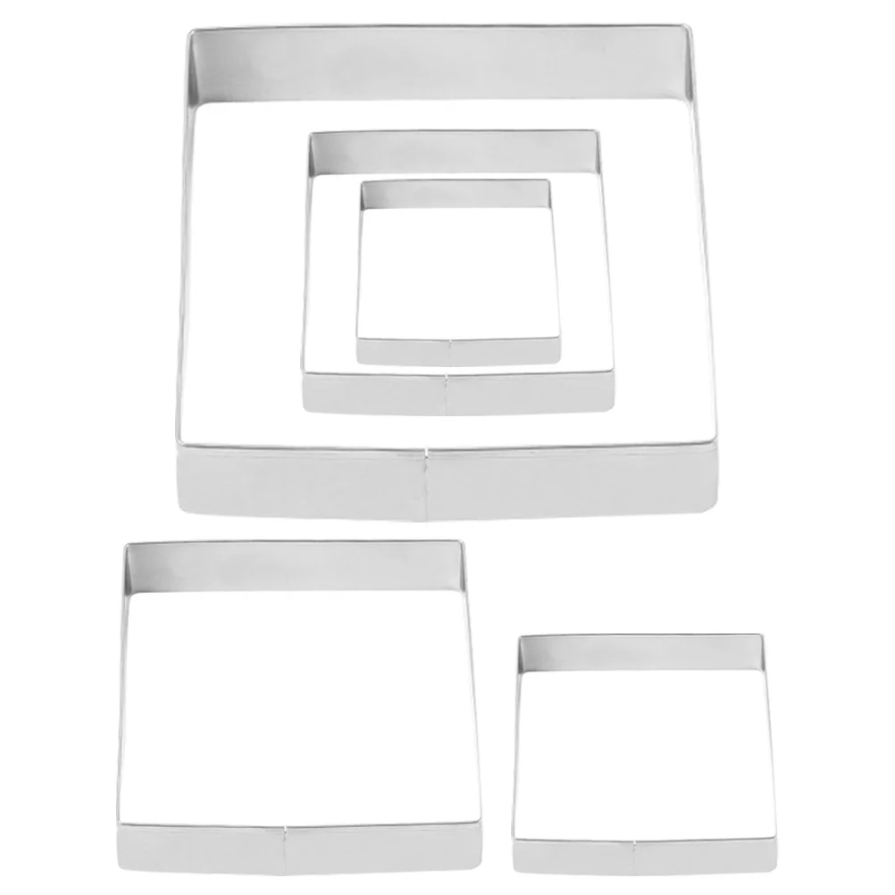 

5Pcs Metal Cookie Cutters Square Biscuit Molds Baking Tools for Parties Birthdays Christmas Cookie Mold Pastry Cutter