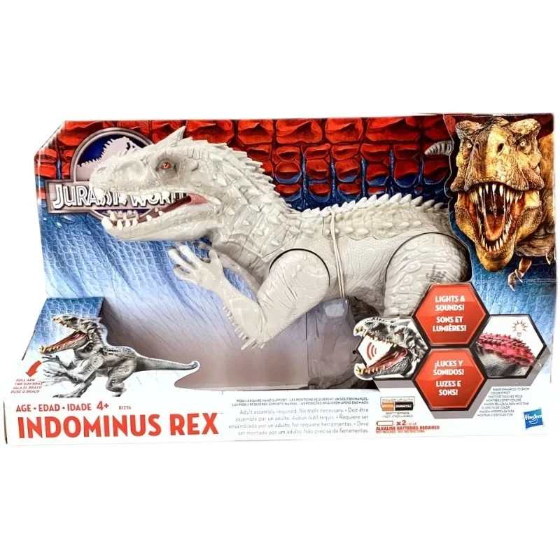 Jurassic Worlds Indominus Rex Action Figures Simulation Dinosaur Model Lights Sounds Toy Movable Joint Dinosaur Doll Kids Gifts