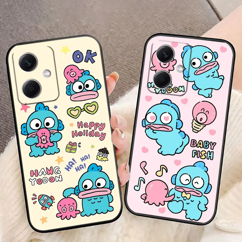 Cute Baby Fish Hanton Monster Phone Case For Redmi Note 13 12 12S 11 11T 11S 10 9T 9S 9 8 8T 6 Pro 5G 4G Case Funda Coque Shell